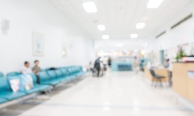 Abstract blur hospital and clinic interior for background